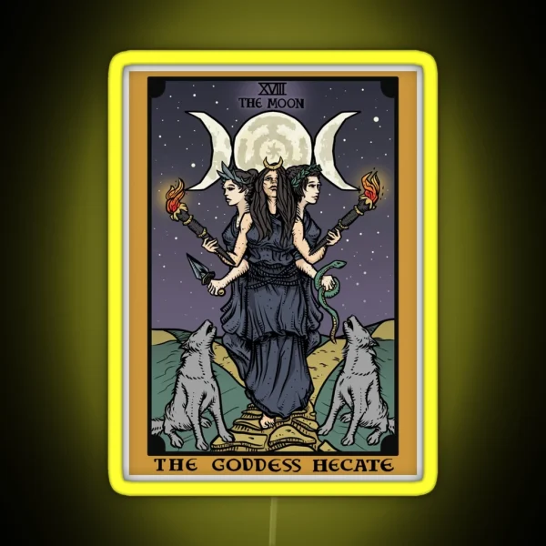 Hecate Triple Moon Goddess Of Witchcraft And Magick RGB Neon Sign