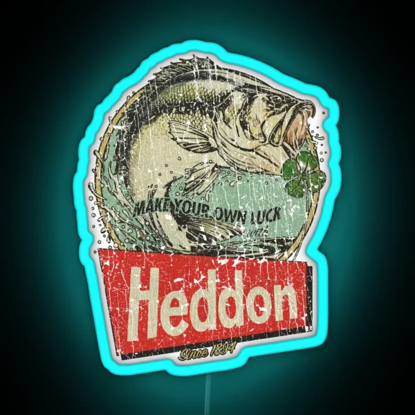 Heddon Lures Make Your Own Luck 1894 RGB Neon Sign
