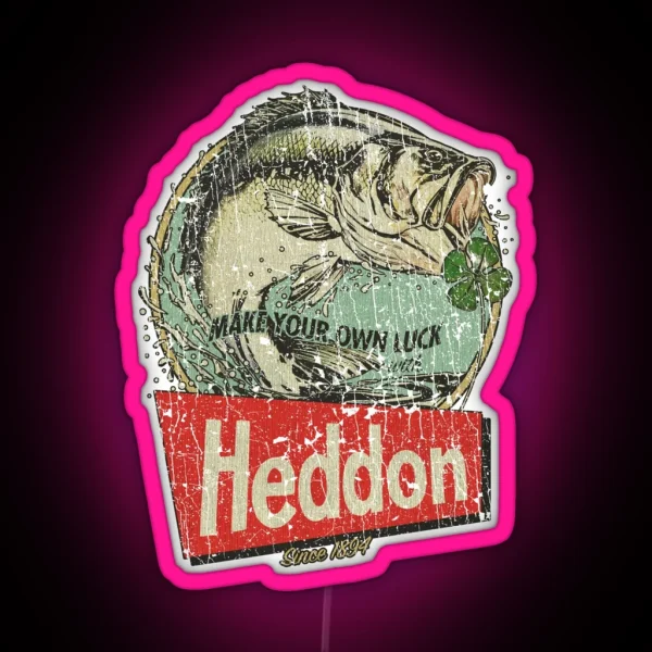 Heddon Lures Make Your Own Luck 1894 RGB Neon Sign