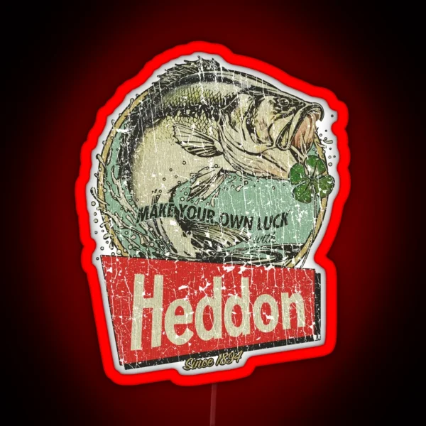 Heddon Lures Make Your Own Luck 1894 RGB Neon Sign
