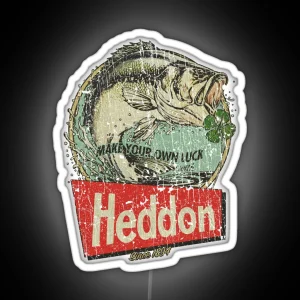 Heddon Lures Make Your Own Luck 1894 RGB Neon Sign