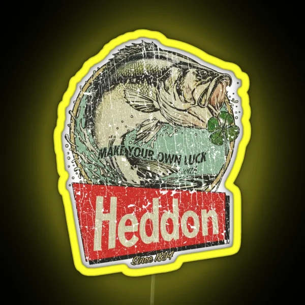 Heddon Lures Make Your Own Luck 1894 RGB Neon Sign