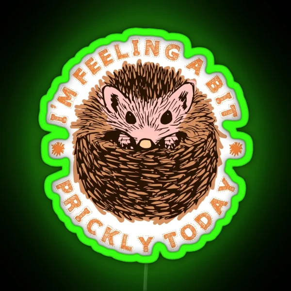 Hedgehog I M Feeling A Bit Prickly Today RGB Neon Sign