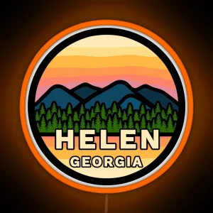 Helen Georgia Mountain Scene RGB Neon Sign