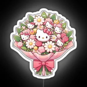 Hello Kitty Flower Bouquet RGB Neon Sign