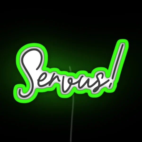 Hello Lettering In Handwriting RGB Neon Sign
