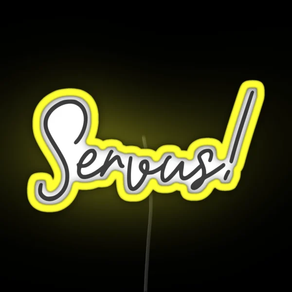 Hello Lettering In Handwriting RGB Neon Sign