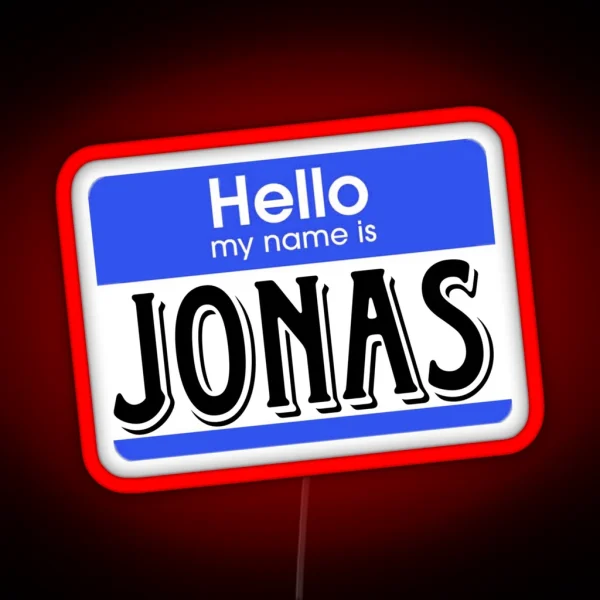 Hello My Name Is Jonas RGB Neon Sign