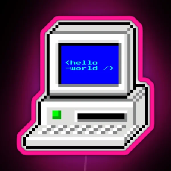 Hello World RGB Neon Sign