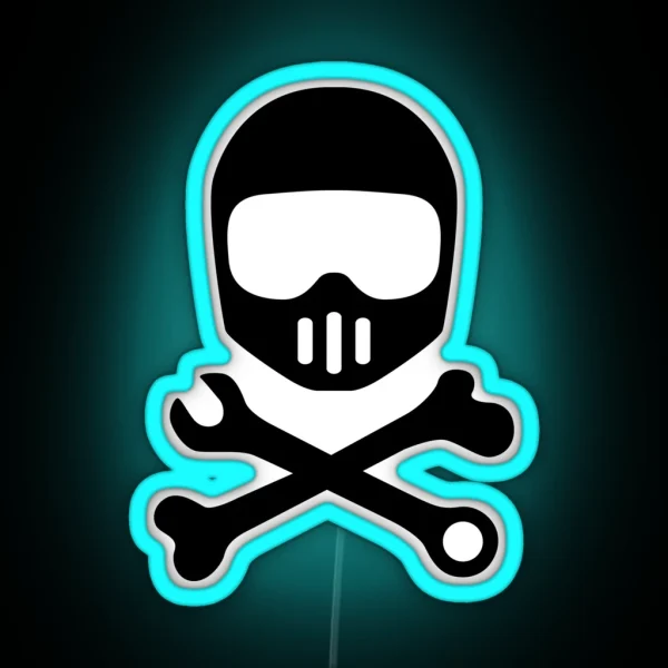 Helmet Bones N Tools Black RGB Neon Sign