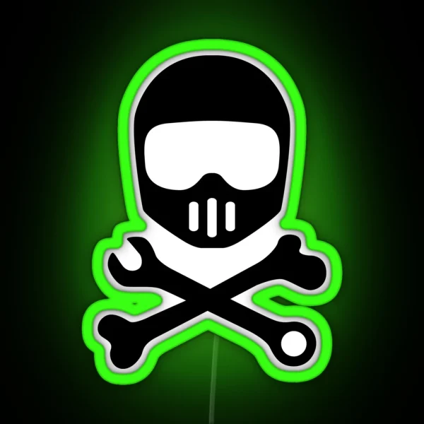 Helmet Bones N Tools Black RGB Neon Sign