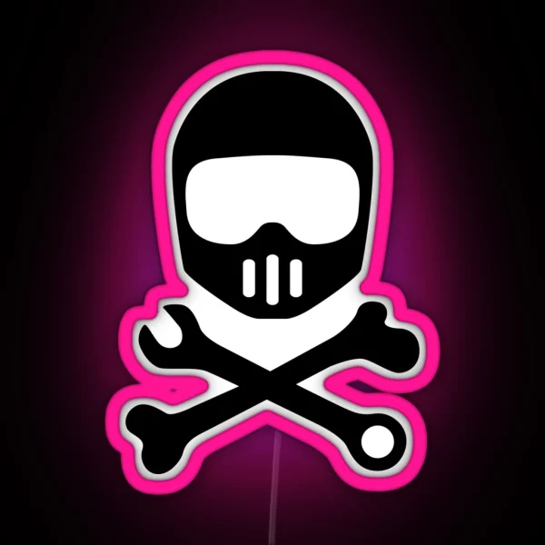 Helmet Bones N Tools Black RGB Neon Sign