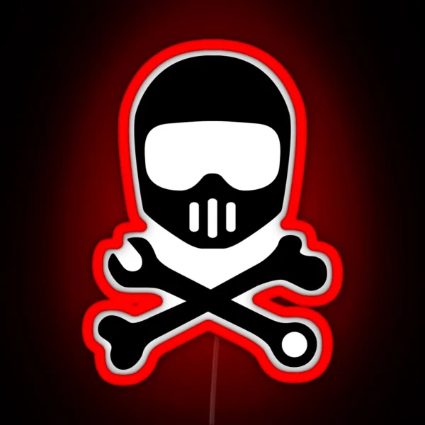 Helmet Bones N Tools Black RGB Neon Sign