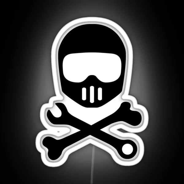 Helmet Bones N Tools Black RGB Neon Sign
