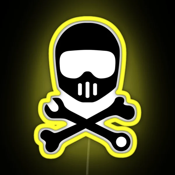 Helmet Bones N Tools Black RGB Neon Sign