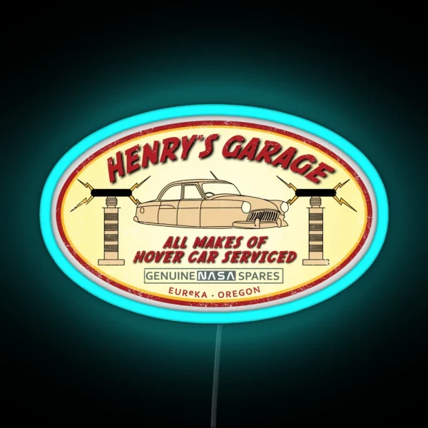 Henry S Garage Aged RGB Neon Sign