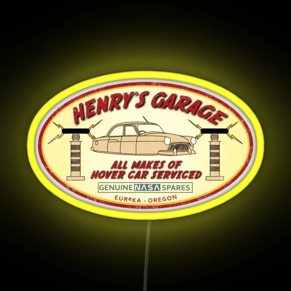 Henry S Garage Aged RGB Neon Sign