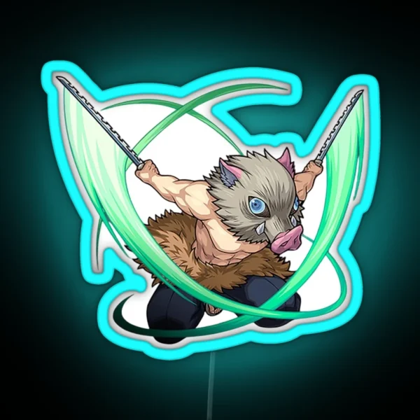 Heshibira Inosuke Demon Slayer RGB Neon Sign