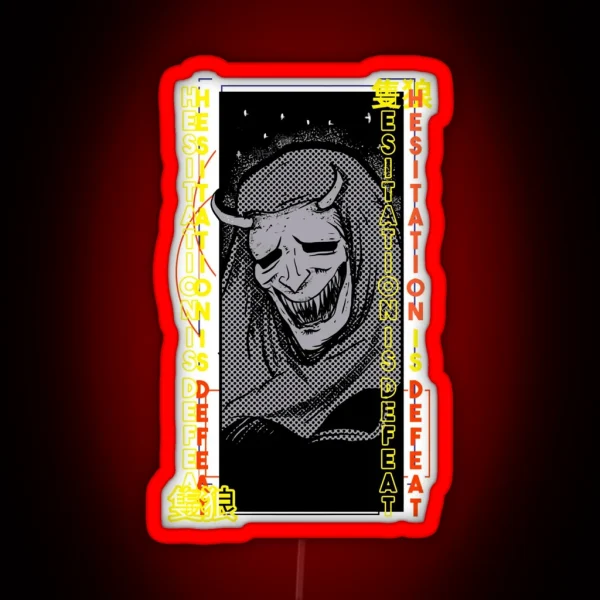 Hesitation Is Defeat RGB Neon Sign