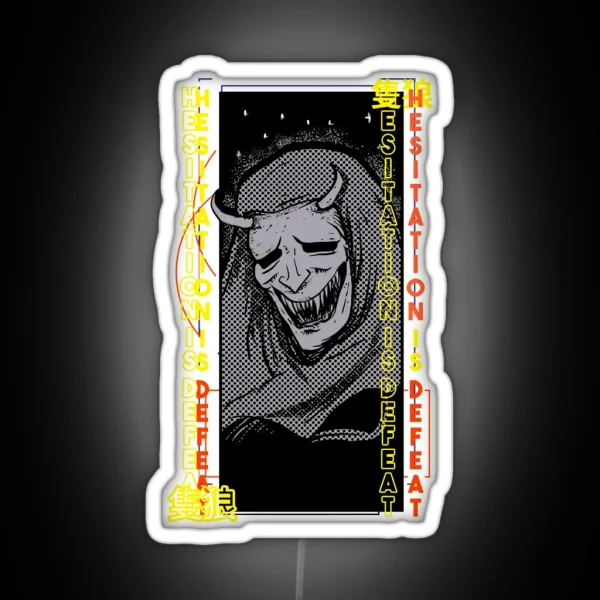 Hesitation Is Defeat RGB Neon Sign