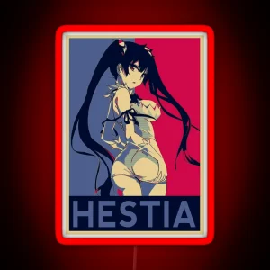 Hestia Waifu Goddess Cute Japannese Girl Kawaii Sexy Anime Girl RGB Neon Sign