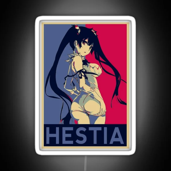 Hestia Waifu Goddess Cute Japannese Girl Kawaii Sexy RGB Neon Sign