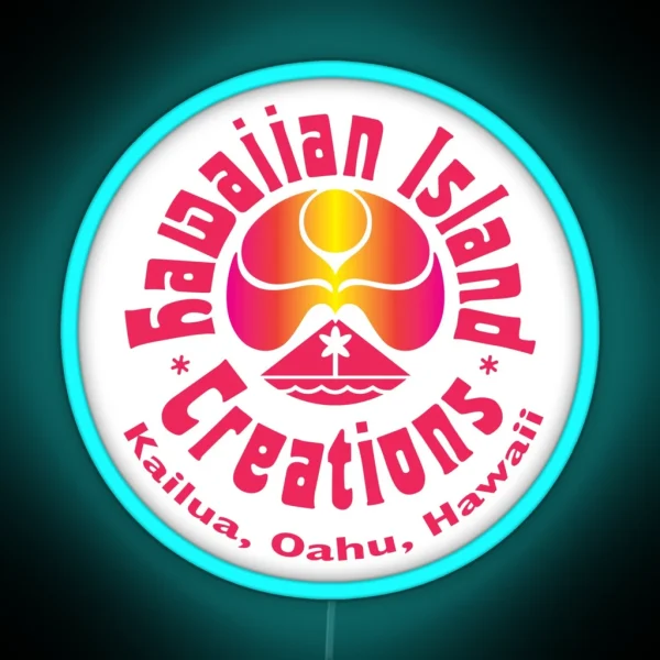 HIC Hawaiian Islands Creations 1980 S Hawaiian Logo RGB Neon Sign