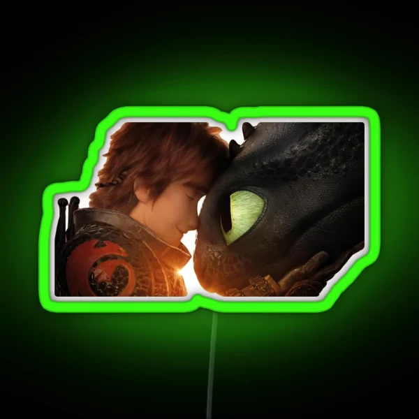 Hiccup And Toothless RGB Neon Sign