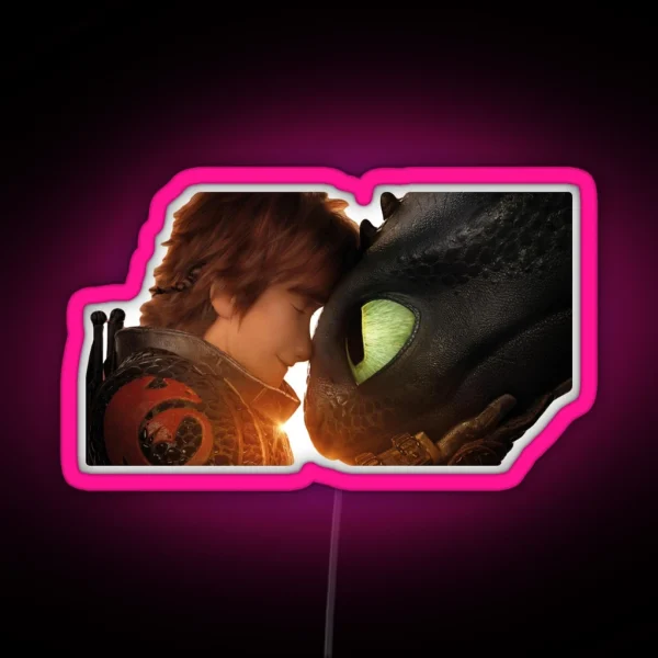 Hiccup And Toothless RGB Neon Sign