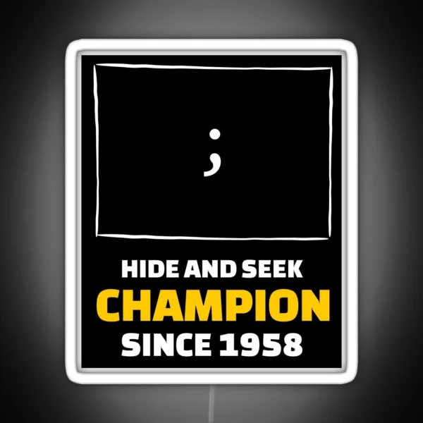 Hide And Seek Champion Funny Programming Jokes RGB Neon Sign