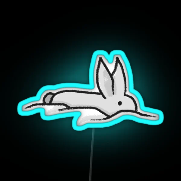 Hiding Little Bunny RGB Neon Sign