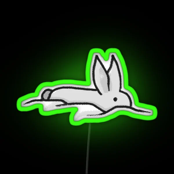 Hiding Little Bunny RGB Neon Sign