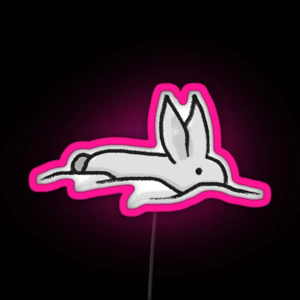 Hiding Little Bunny RGB Neon Sign