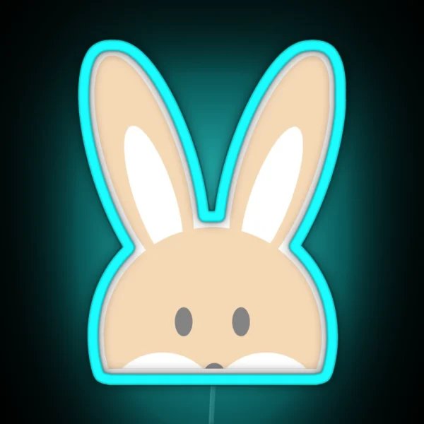 Hiding Rabbit Design RGB Neon Sign