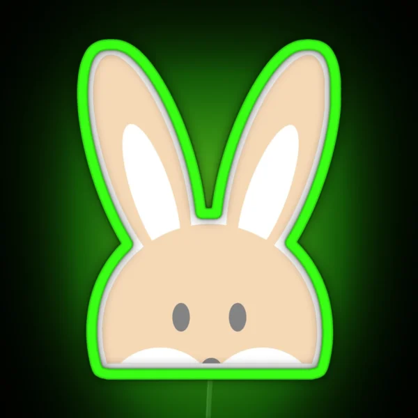 Hiding Rabbit Design RGB Neon Sign