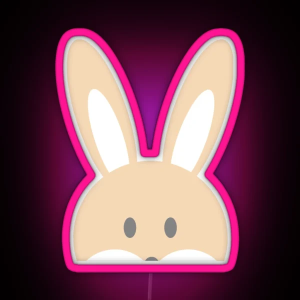 Hiding Rabbit Design RGB Neon Sign
