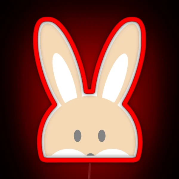 Hiding Rabbit Design RGB Neon Sign