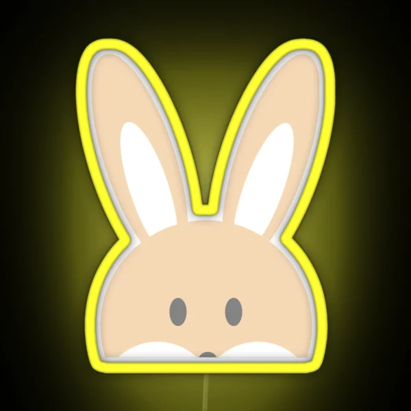 Hiding Rabbit Design RGB Neon Sign