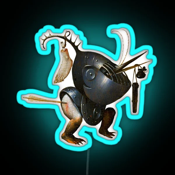 Hieronymous Bosch Surreal Robot Character RGB Neon Sign