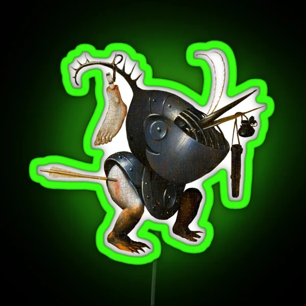 Hieronymous Bosch Surreal Robot Character RGB Neon Sign