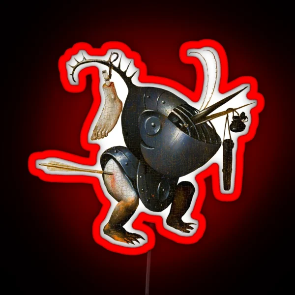 Hieronymous Bosch Surreal Robot Character RGB Neon Sign