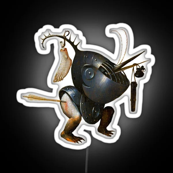 Hieronymous Bosch Surreal Robot Character RGB Neon Sign