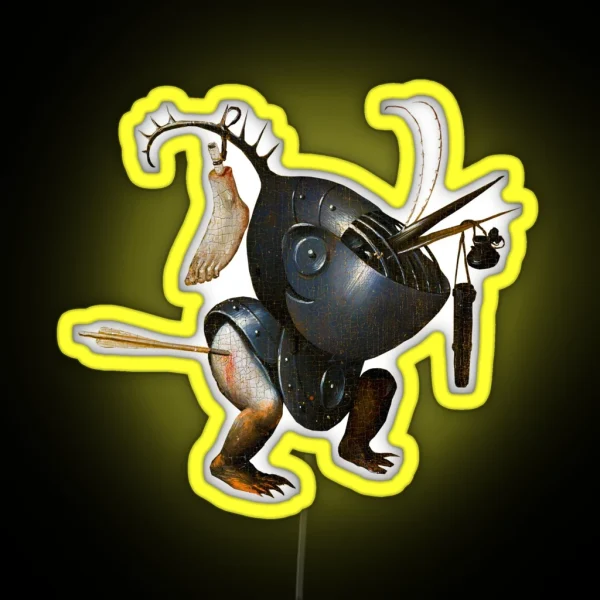 Hieronymous Bosch Surreal Robot Character RGB Neon Sign