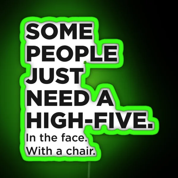 High Five In The Face RGB Neon Sign