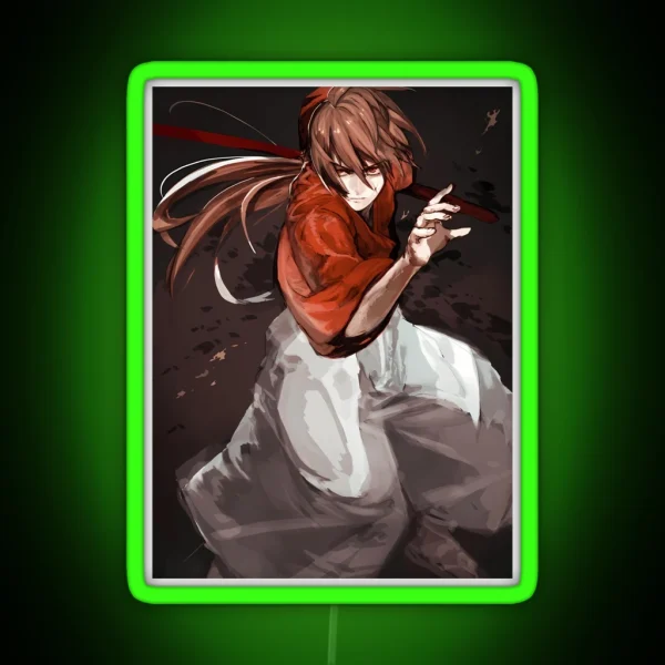 Himura Kenshin Rurouni Kenshin Drawing For Otaku RGB Neon Sign