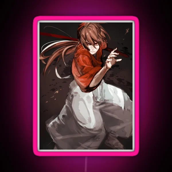 Himura Kenshin Rurouni Kenshin Drawing For Otaku RGB Neon Sign