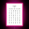 Hindi Alphabet Chart Hindi Varnamala Language Chart White RGB Neon Sign