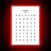 Hindi Alphabet Chart Hindi Varnamala Language Chart White RGB Neon Sign - Image 2