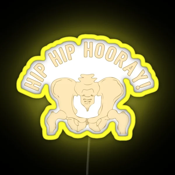Hip Hip Hooray Funny Medical Student Quote RGB Neon Sign