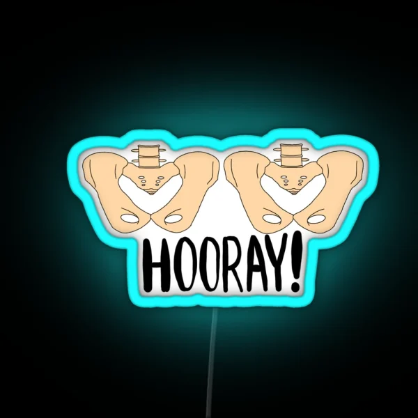 Hip Hip Hooray RGB Neon Sign